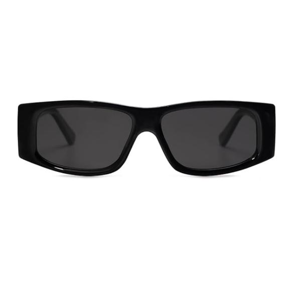 Rectangle Polarized Fashion Rave Sunglasses SJ2228 Black - Picture 2 of 5